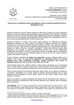 Cena hovoru na telef&oacute;nne č&iacute;slo popredajn&eacute;ho - curia