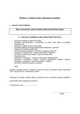 Žiadosť o zníženie alebo odpustenie poplatku