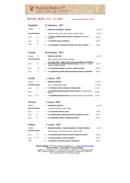 Denn&eacute; menu - Penzi&oacute;n Diana