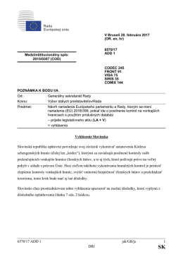 6570/17 ADD 1 jsk/GB/js 1 DRI Vyhlásenie Slovinska Slovinská
