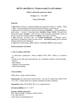 Zahraničný zájazd Děčín Drážďany 2017