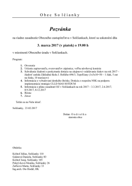 Pozvánka na zasadnutie OZ dňa 03.03.2017