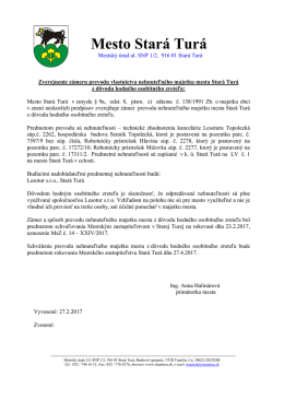 Zverejnenie zámeru prevodu vlastníctva