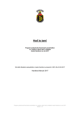 Hoď to tam! - Mesto Handlov&aacute;