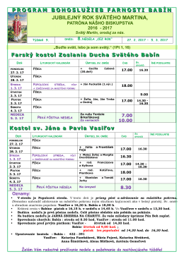Oznamy od 27.2.