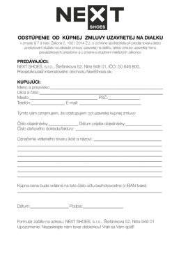 odst&uacute;penie od k&uacute;pnej zmluvy uzavretej na diaľku