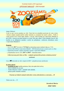 LIPTOVSKÝ MIKULÁŠ – ZOO Kontakt