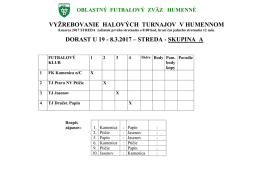 vyžrebovanie halových turnajov v humennom dorast u 19