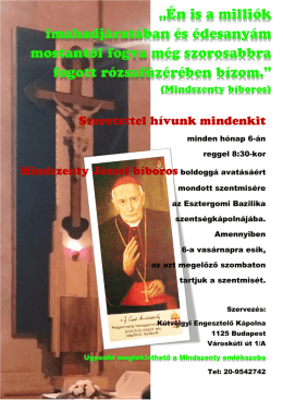 Én is a milliók imahadjáratában és édesanyám mostantól fogva még