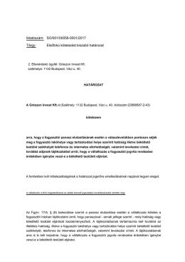 Elsőfokú kötelezést kiszabó határozat