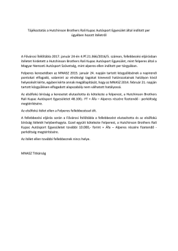 Főtitkári tájékoztató (2017.02.28)