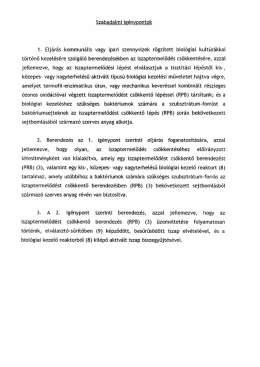 Szabadalmi ig&eacute;nypontok 1. Elj&aacute;r&aacute;s kommun&aacute;lis vagy ipari