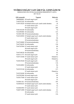 &Ouml;sszes&iacute;tett lista [Testnevel&eacute;s n&eacute;lk&uuml;l]