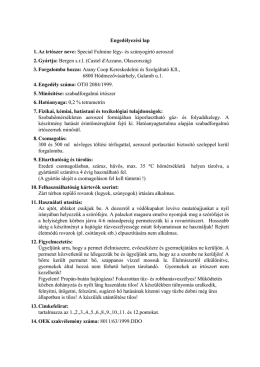 SPECIAL FULMINE l&eacute;gy- &eacute;s sz&uacute;nyogirt&oacute; aeroszol