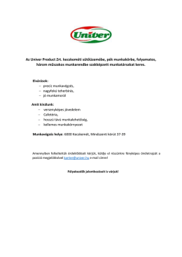 Pék munkakör, folyamatos, három műszakos munkarend