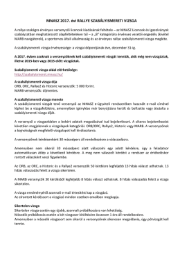 2017. &eacute;vi Rallye szab&aacute;lyismereti vizsgaszab&aacute;lyzat 2017.03