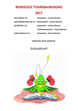 BENDEGÚZ TUDÁSBAJNOKSÁG 2017