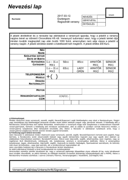 Nevezési lap