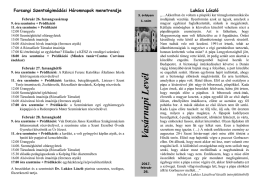 Vasárnapi L evél - Gyöngyös-Felsővárosi Szent Bertalan Főplébánia