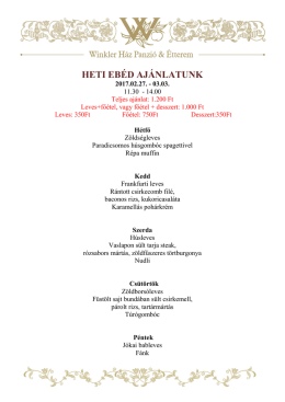 HETI EB&Eacute;D AJ&Aacute;NLATUNK