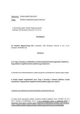 Elsőfok&uacute; k&ouml;telez&eacute;st kiszab&oacute; hat&aacute;rozat