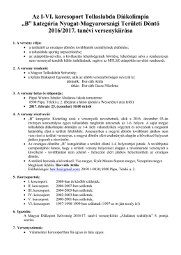 Az I-VI. korcsoport Tollaslabda Di&aacute;kolimpia