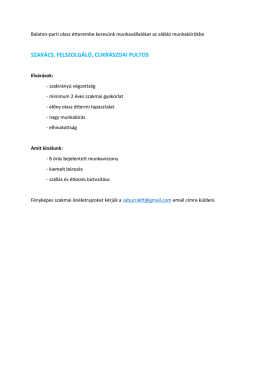 SZAK&Aacute;CS, FELSZOLG&Aacute;L&Oacute;, CUKR&Aacute;SZDAI PULTOS