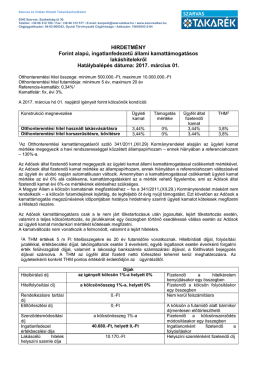 2017. m&aacute;rci - Szarvas &eacute;s Vid&eacute;ke Takar&eacute;ksz&ouml;vetkezet