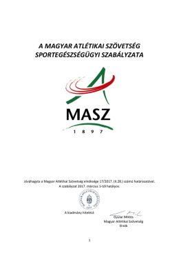 MASZ Sporteg&eacute;szs&eacute;g&uuml;gyi Szab&aacute;lyzat