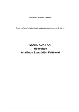 Általános szerződési feltételek (ÁSZF)