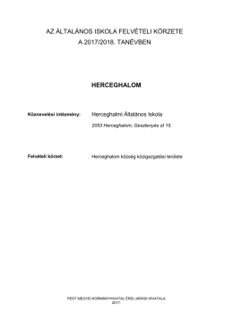 az általános iskola felvételi körzete a 2017/2018