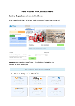 Pénz feltöltés AdvCash számláról
