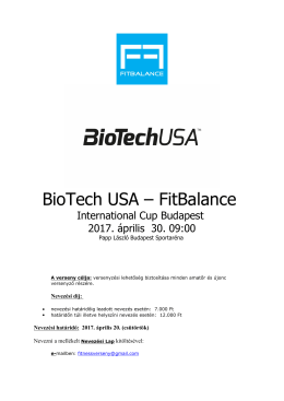 BioTechUSA – FitBalance International Cup 04.30. Budapest
