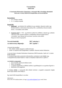 Több kategóriás énekverseny - Szentendrei Református Gimnázium