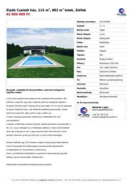 Elad&oacute; Csal&aacute;di h&aacute;z, 115 m2, 882 m2 telek, Si&oacute;fok 42 000 000 Ft