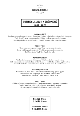 BUSINESS LUNCH / EBÉDMENÜ