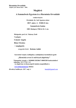 Harmónia orvosklub - Semmelweis Egyetem