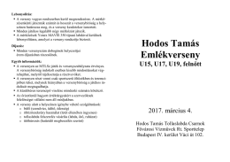 versenykiírás - Tollaslabda Csarnok