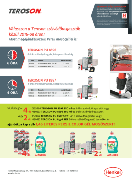 Válasszon a Teroson szélvédőragasztók közül 2016