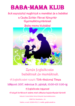 BABA-MAMA KLUB - Csuka Zoltán Városi Könyvtár