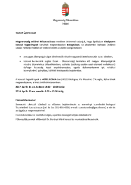 Magyarorsz&aacute;g Főkonzul&aacute;tusa Mil&aacute;n&oacute;