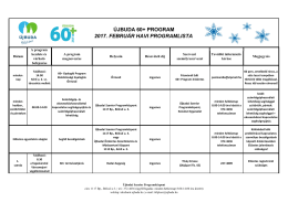 ÚJBUDA 60+ PROGRAM 2017. FEBRUÁR HAVI PROGRAMLISTA