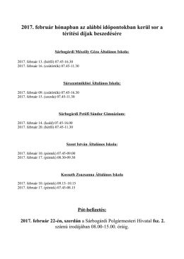 Febru&aacute;r havi t&eacute;r&iacute;t&eacute;si d&iacute;jak