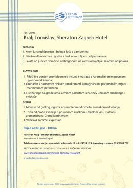 jelovnik Kralj Tomislav Sheraton TR014