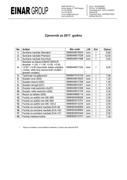 Cjenovnik - Sunčane naočale