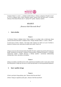 Statut Udruge - Rotaract Club Slavonski Brod