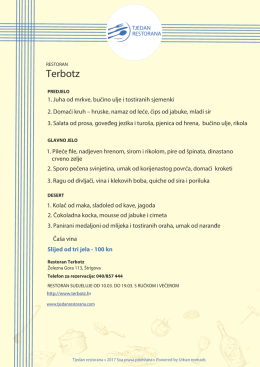 Terbotz - Tjedan restorana