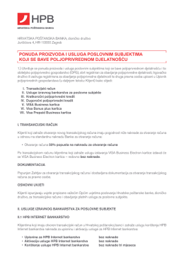 PONUDA PrOizvODA i UslUgA POslOvNim sUbjektimA kOji
