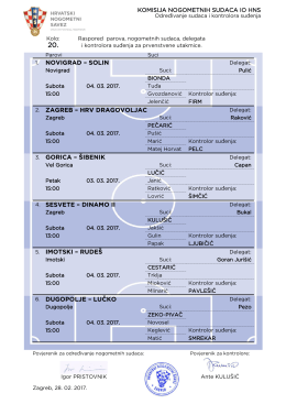 1. NOVIGRAD &ndash; SOLIN 2. ZAGREB &ndash; HRV DRAGOVOLJAC 3