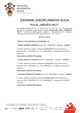 zapisnik disciplinskog suca